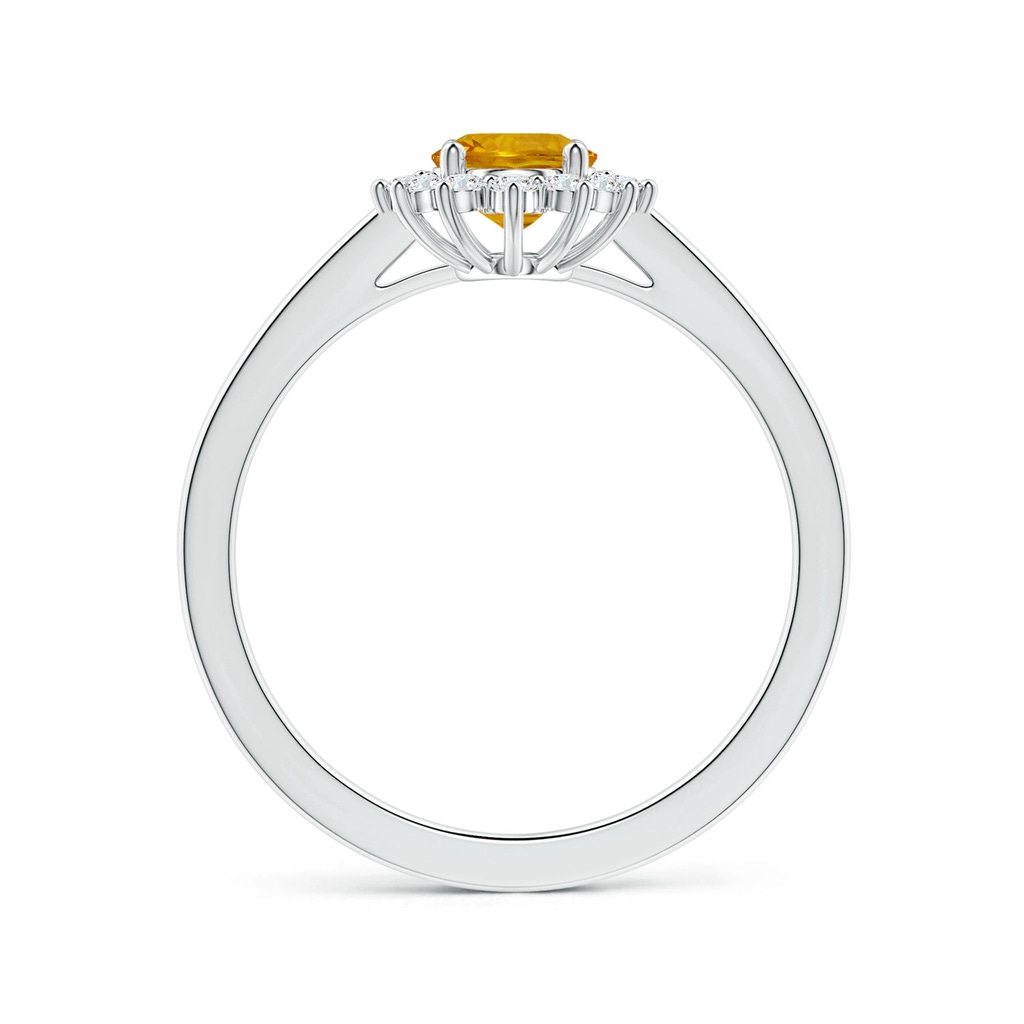 8.03x6.12x3.29mm AAAA Princess Diana Inspired Oval Yellow Sapphire Halo Ring in White Gold Side 199