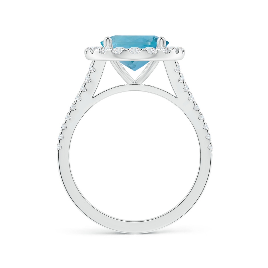 13.06x10.05x6.8mm AAAA GIA Certified Oval Aquamarine Halo Ring with Diamond Split Shank in P950 Platinum side 199