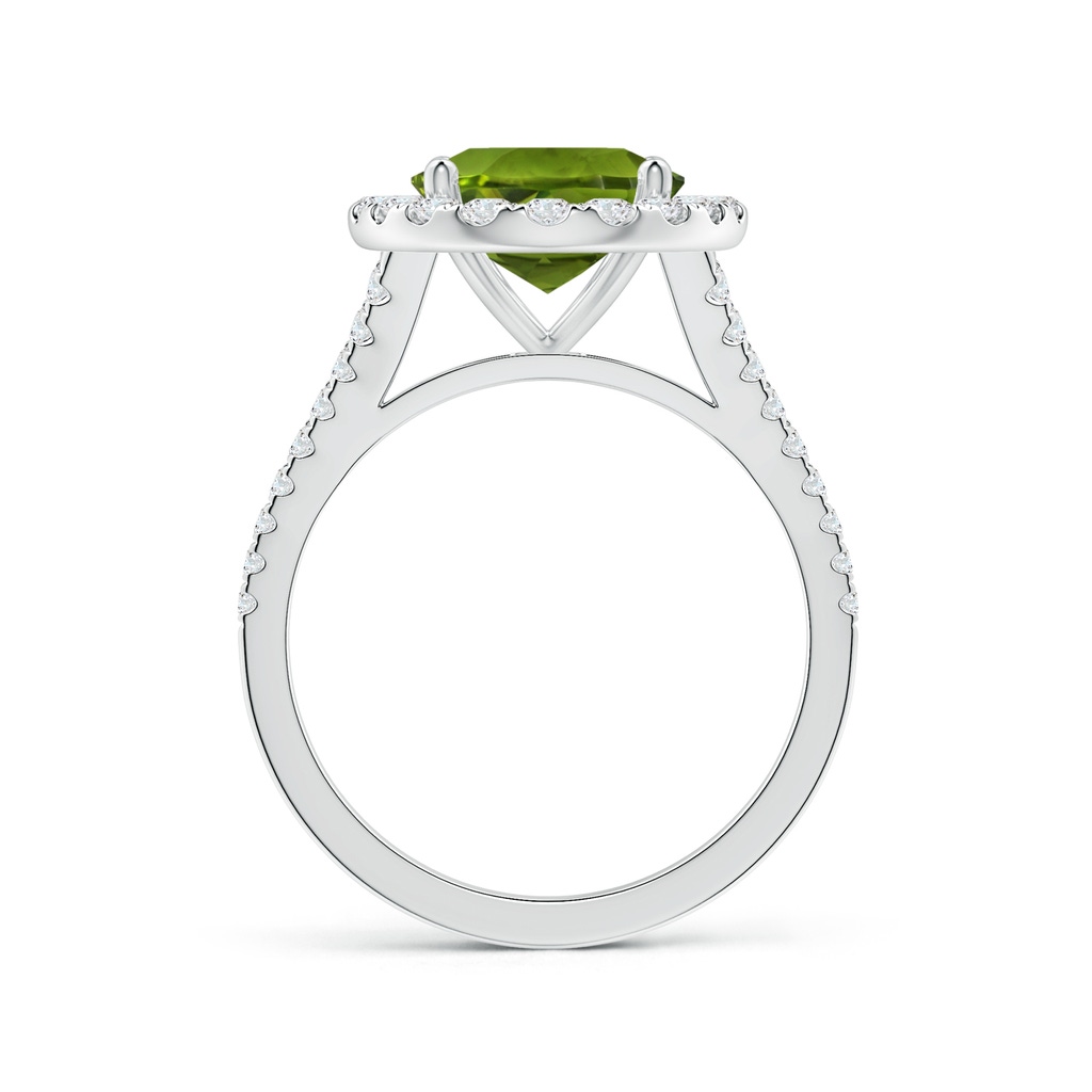 11.03x8.92x5.66mm AAA GIA Certified Oval Peridot Split Shank Ring with Diamond Halo in White Gold - side 199