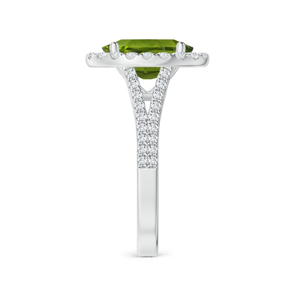 11.03x8.92x5.66mm AAA GIA Certified Oval Peridot Split Shank Ring with Diamond Halo in White Gold side 399