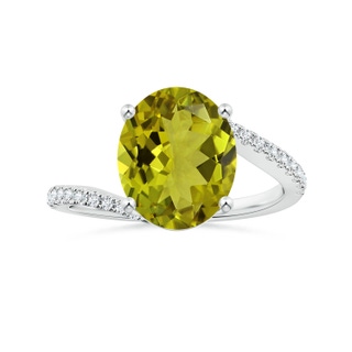 10.94x8.09x4.86mm AA Prong-Set GIA Certified Oval Tourmaline Bypass Ring in P950 Platinum