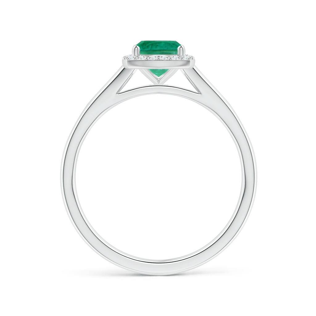 7.07x5.05x3.12mm AAA GIA Certified Cushion Rectangular Emerald Split Shank Ring with Diamond Halo in White Gold Side 199