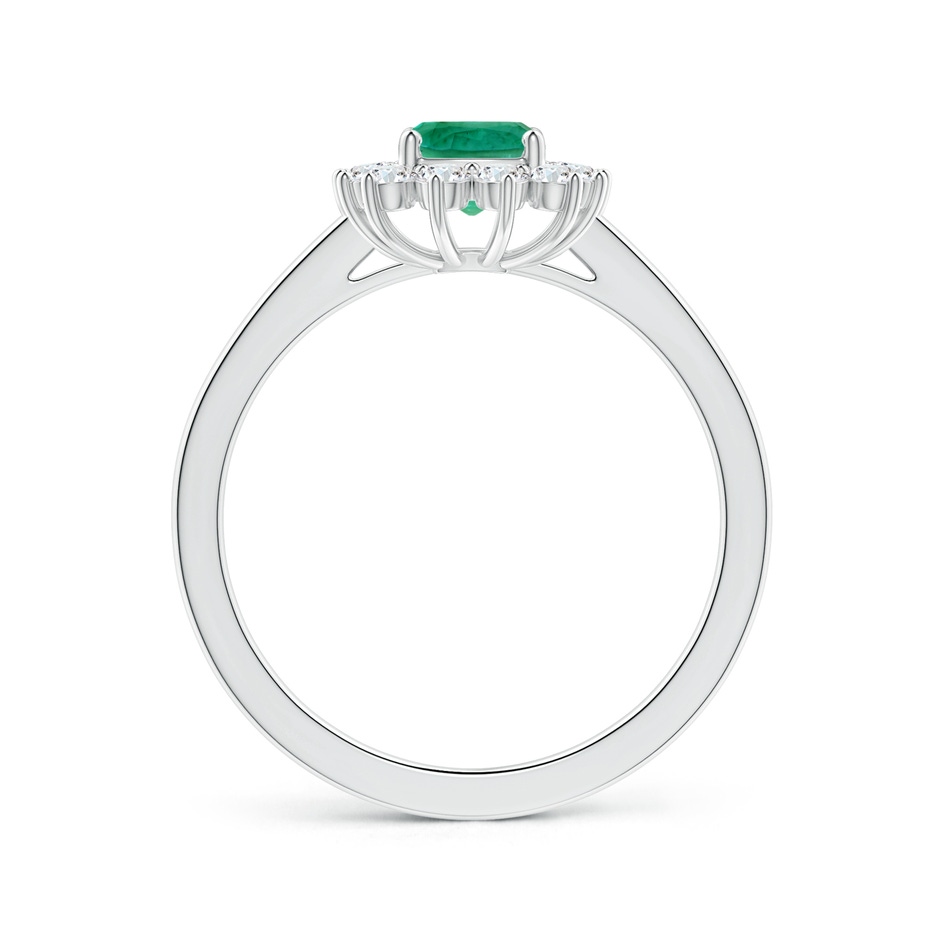 7.07x5.05x3.12mm AAA GIA Certified Princess Diana Inspired Cushion Rectangular Emerald Ring with Halo in White Gold side 199