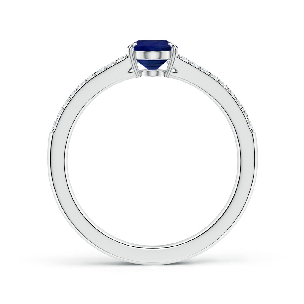 7.95x5.83x4.05mm AAA Claw-Set Oval Sapphire Ring with Diamond Split Shank in P950 Platinum Side 199