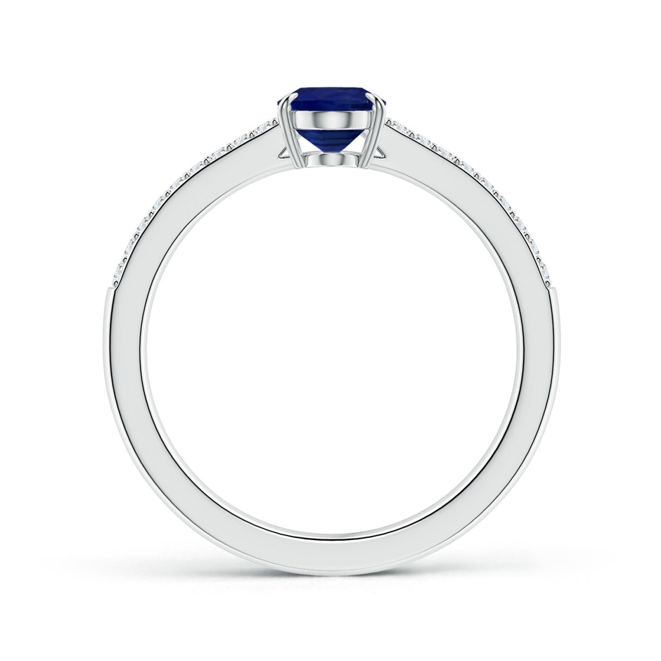 7.95x5.83x4.05mm AAA Claw-Set Oval Sapphire Ring with Diamond Split Shank in White Gold side 199