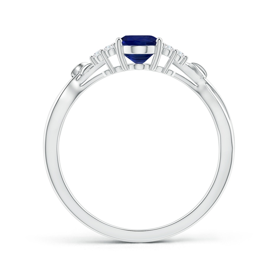 7.95x5.83x4.05mm AAA Nature Inspired Oval Blue Sapphire Ring with Side Diamonds in White Gold side 199