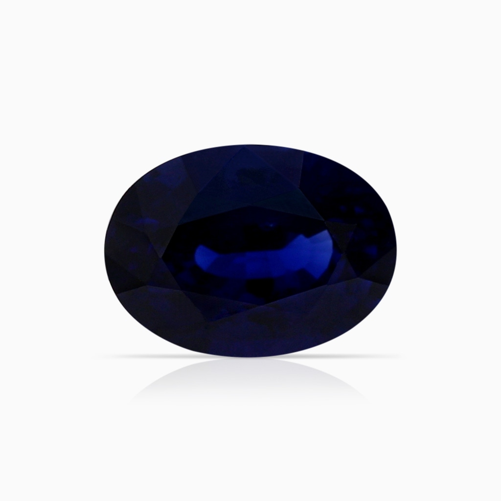 7.95x5.83x4.05mm AAA Nature Inspired Oval Blue Sapphire Ring with Side Diamonds in White Gold Side 699