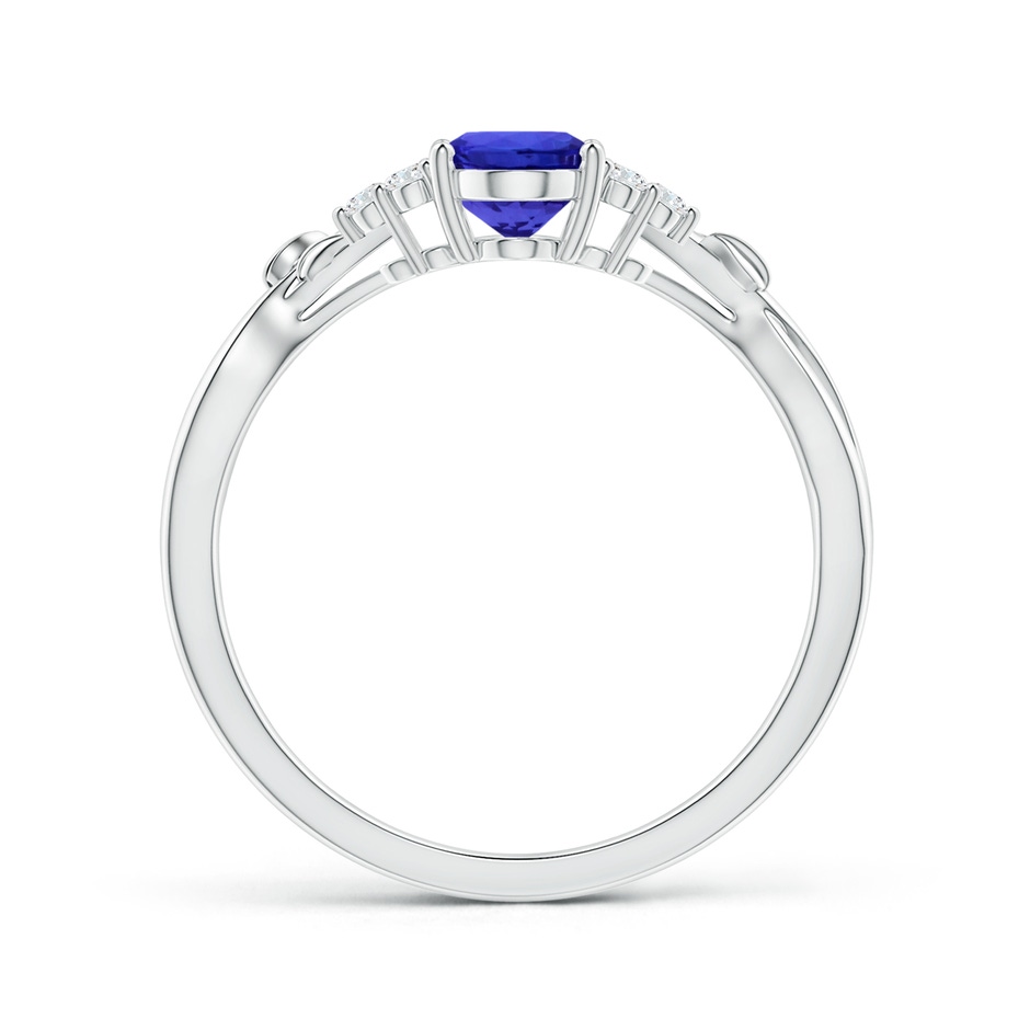 8.09x5.97x4.14mm AAA Nature Inspired GIA Certified Oval Tanzanite Ring with Side Diamonds in P950 Platinum Side 199