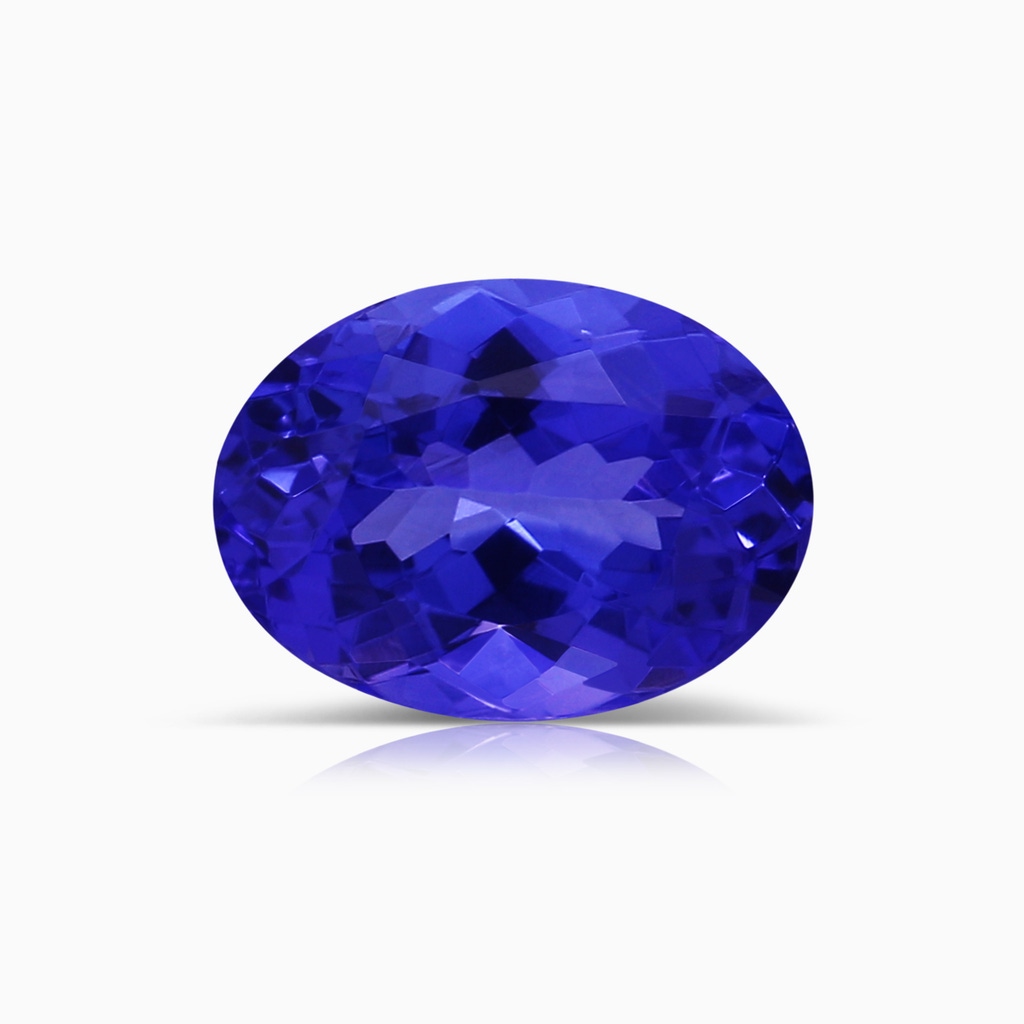 8.09x5.97x4.14mm AAA Nature Inspired GIA Certified Oval Tanzanite Ring with Side Diamonds in P950 Platinum Side 699