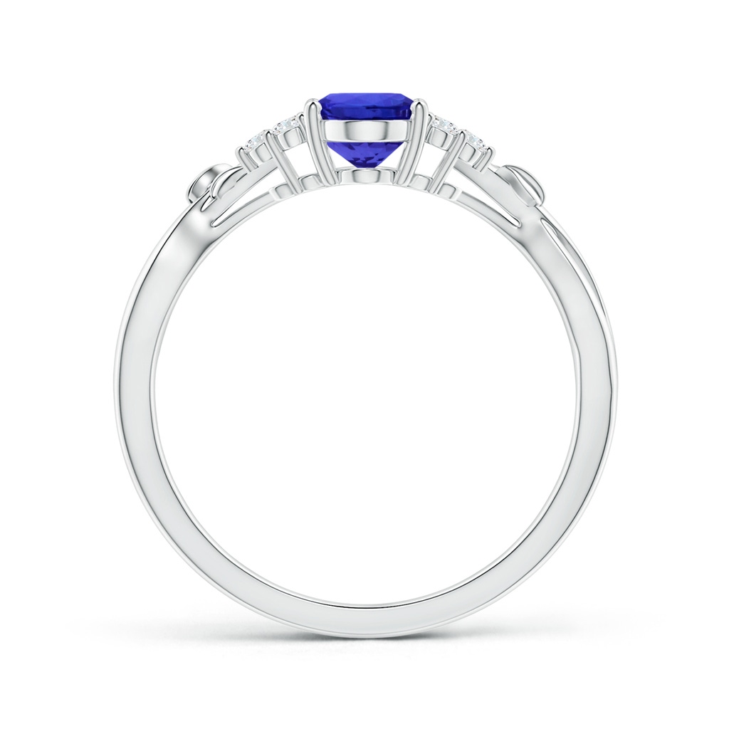 8.09x5.97x4.14mm AAA Nature Inspired GIA Certified Oval Tanzanite Ring with Side Diamonds in White Gold Side 199