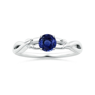 6.10X6.10X4.03mm AA Nature Inspired GIA Certified Prong-Set Round Blue Sapphire Solitaire Ring  in P950 Platinum