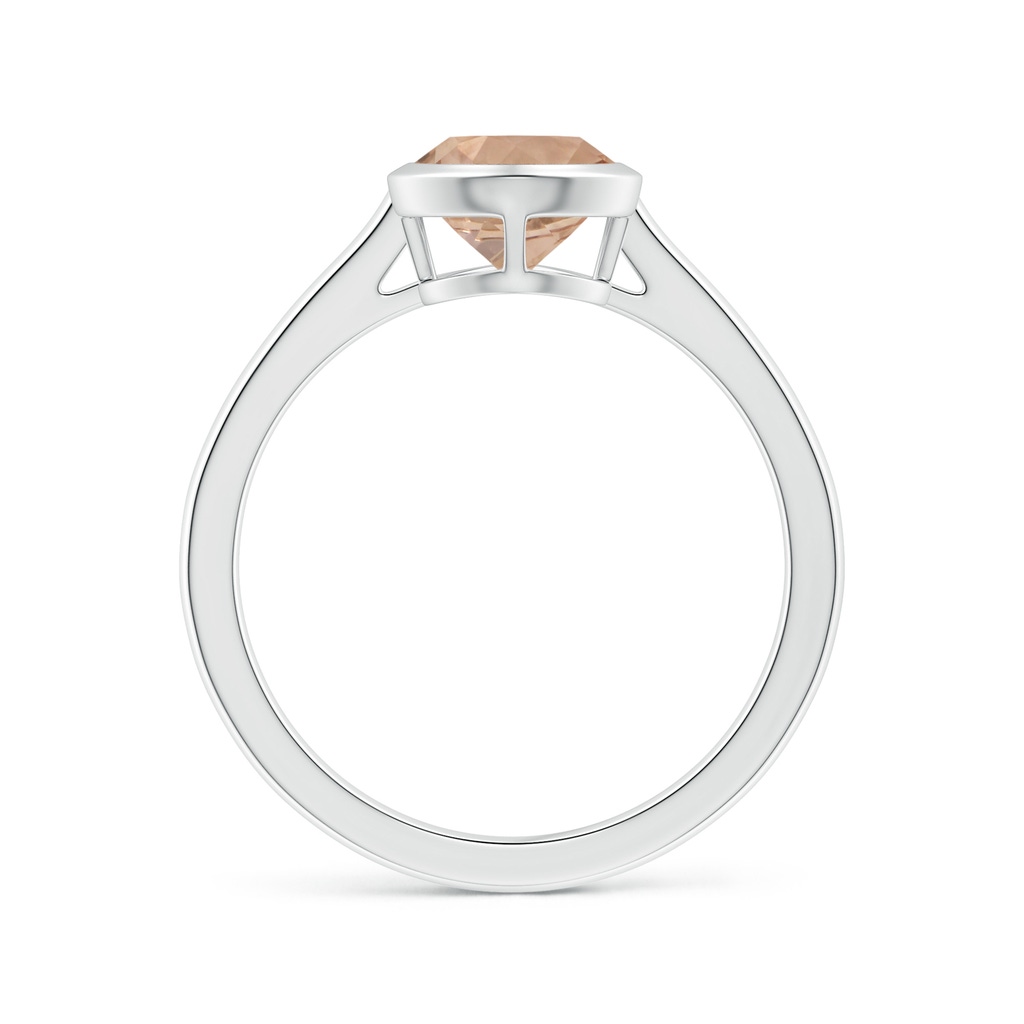 12x8mm AAA Bezel-Set GIA Certified Pear-Shaped Morganite Solitaire Ring  in 18K White Gold Side-1