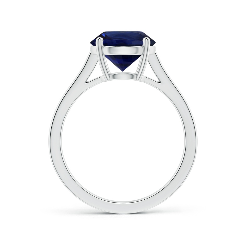 8.92x8.83x5.96mm AAA Round Blue Sapphire Prong-set Ring with Diamonds in 18K White Gold side-1