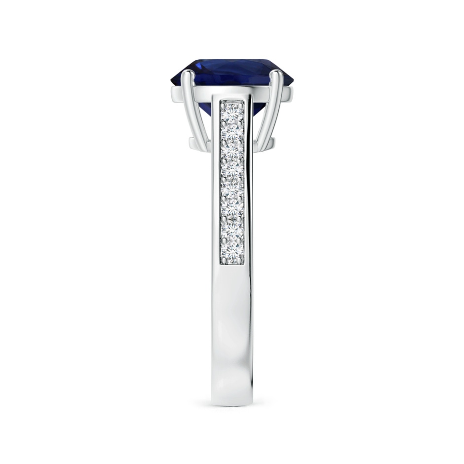8.92x8.83x5.96mm AAA Round Blue Sapphire Prong-set Ring with Diamonds in P950 Platinum side-2