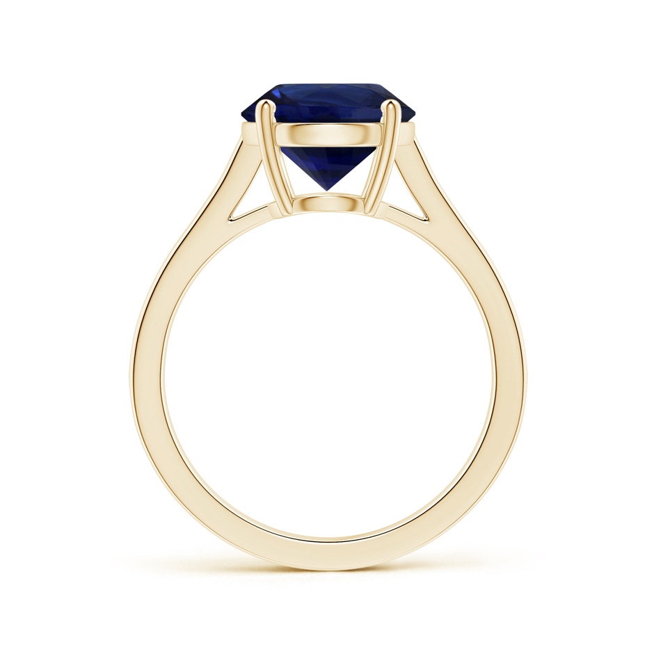 8.92x8.83x5.96mm AAA Round Blue Sapphire Prong-set Ring with Diamonds in Yellow Gold side-1