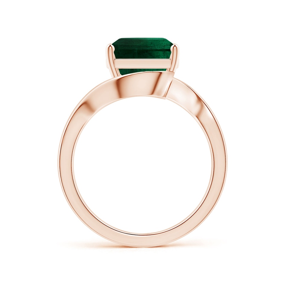10.31x8.20x6.57mm AA GIA Certified Prong-Set Solitaire Emerald-Cut Emerald Bypass Ring in 18K Rose Gold side 199