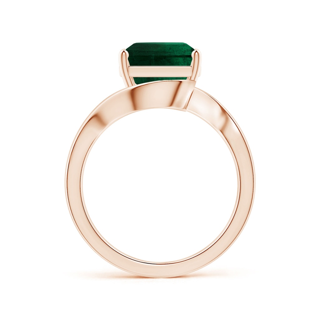 10.31x8.20x6.57mm AA GIA Certified Prong-Set Solitaire Emerald-Cut Emerald Bypass Ring in Rose Gold - side 199