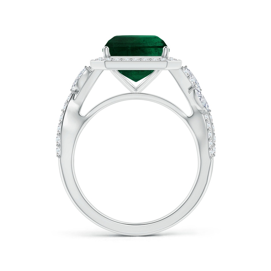 10.31x8.20x6.57mm AA GIA Certified Nature Inspired Emerald-Cut Emerald Halo Ring with Diamonds in White Gold side 199