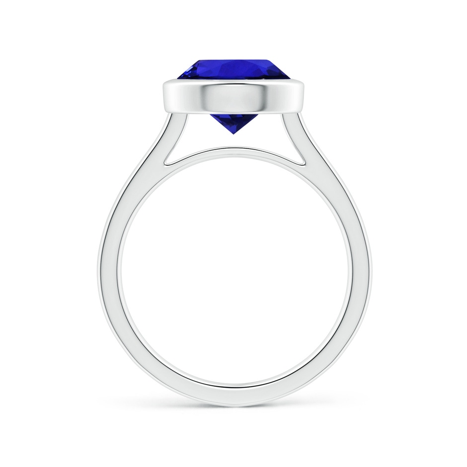 9.96x9.84x6.58mm AAAA Bezel-Set GIA Certified Round Tanzanite Solitaire Ring in 18K White Gold Side 199