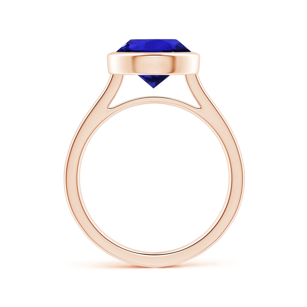 9.96x9.84x6.58mm AAAA Bezel-Set GIA Certified Round Tanzanite Solitaire Ring in Rose Gold - side 199