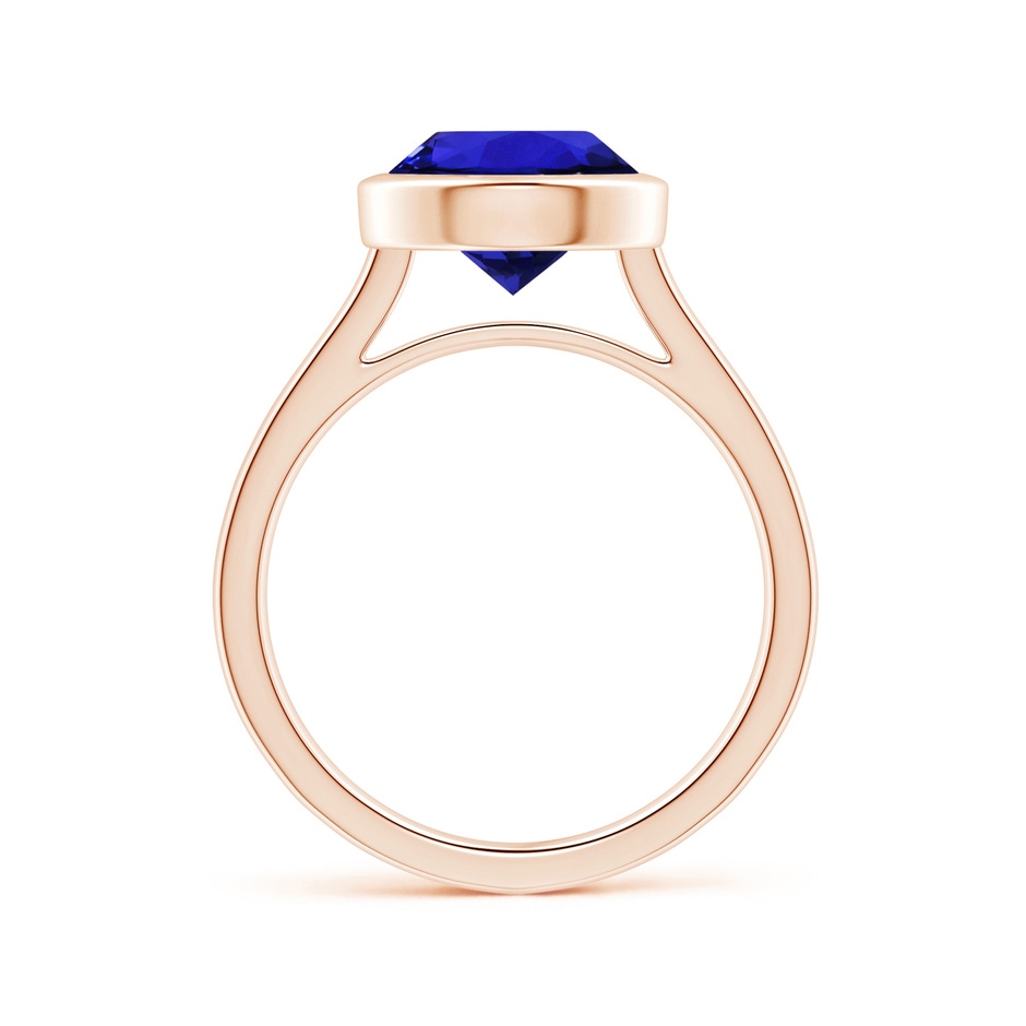 9.96x9.84x6.58mm AAAA Bezel-Set GIA Certified Round Tanzanite Solitaire Ring in Rose Gold Side 199
