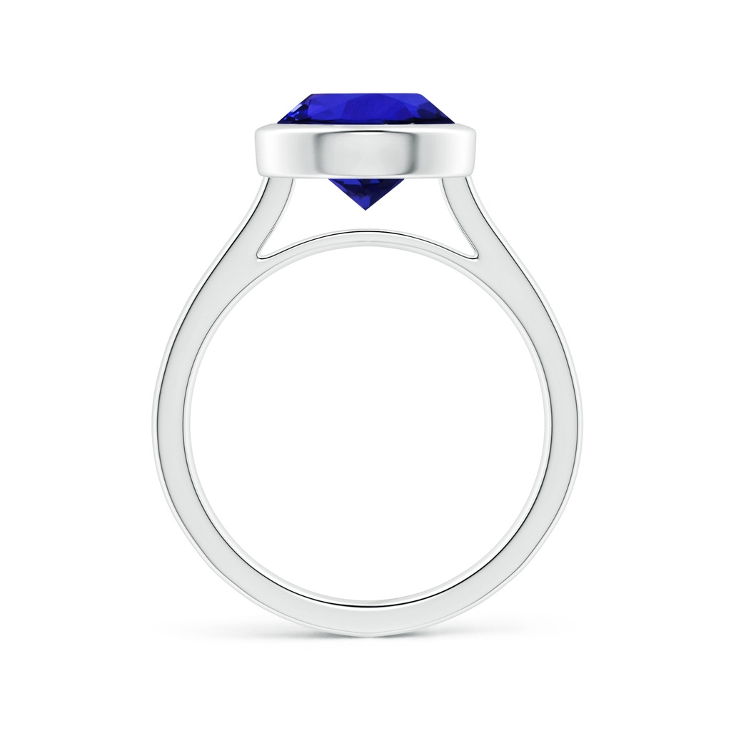 9.96x9.84x6.58mm AAAA Bezel-Set GIA Certified Round Tanzanite Solitaire Ring in White Gold Side 199
