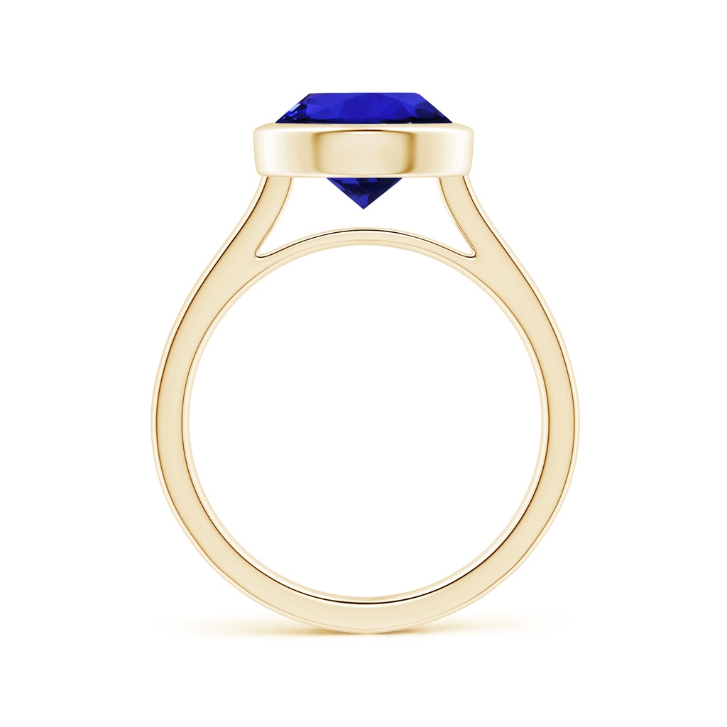 9.96x9.84x6.58mm AAAA Bezel-Set GIA Certified Round Tanzanite Solitaire Ring in Yellow Gold - side 199