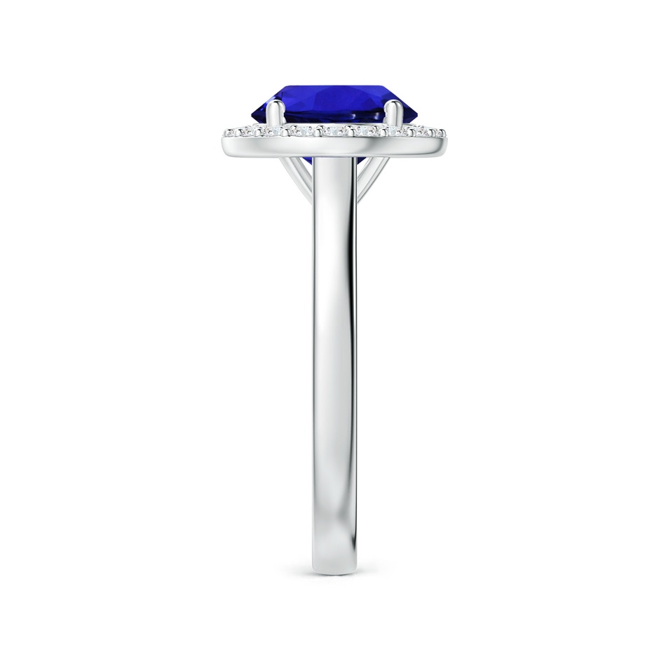 9.96x9.84x6.58mm AAAA GIA Certified Round Tanzanite Ring with Diamond Halo in 18K White Gold side 399
