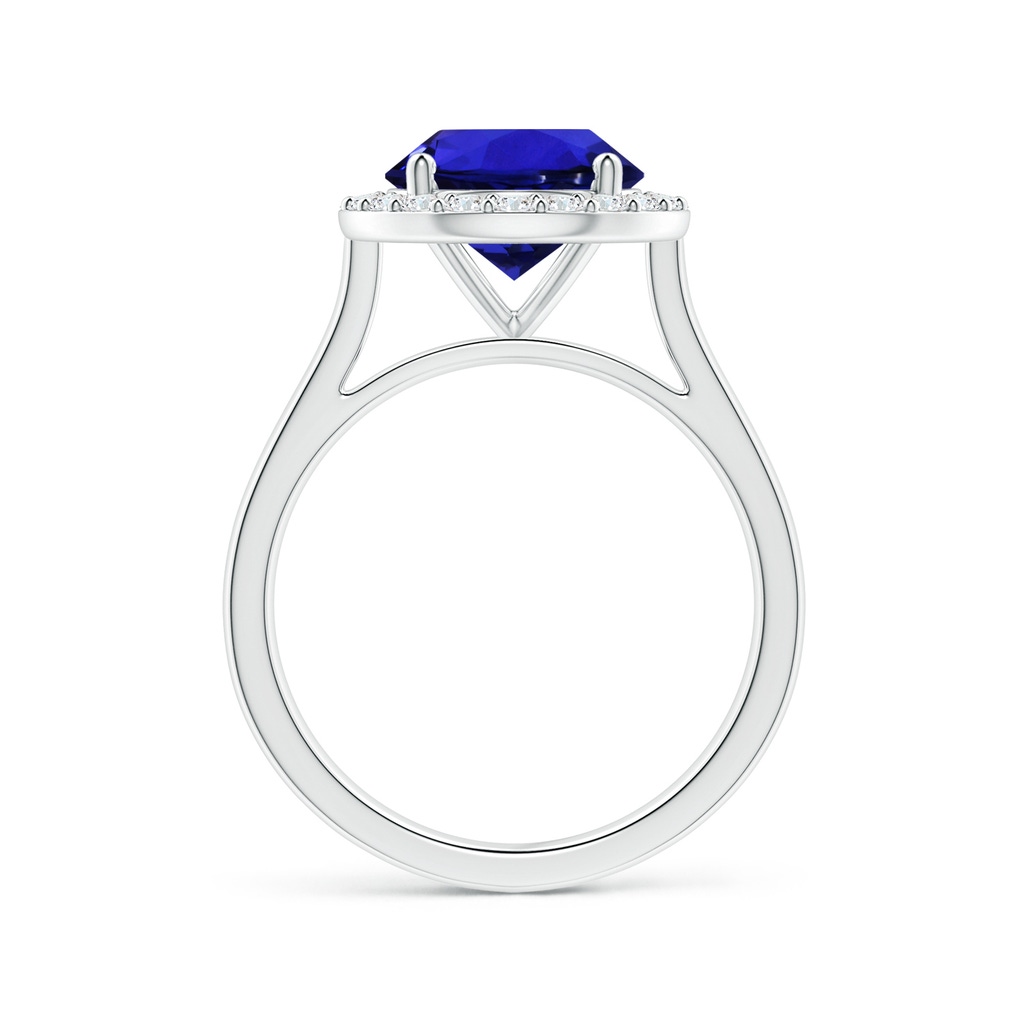 9.96x9.84x6.58mm AAAA GIA Certified Round Tanzanite Ring with Diamond Halo in P950 Platinum Side 199