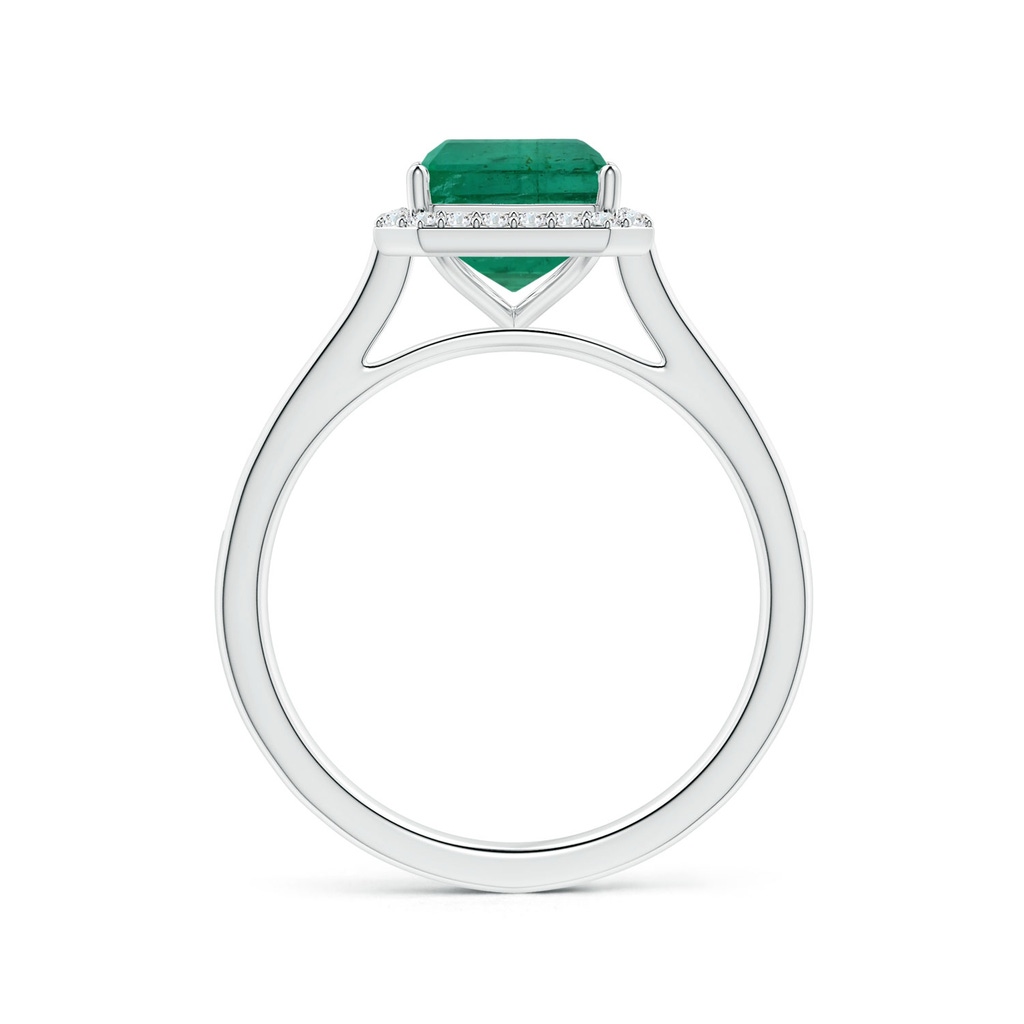 9.08x7.24x5.27mm AA GIA Certified Emerald-Cut Emerald Halo Ring with Diamonds in 18K White Gold - side 199