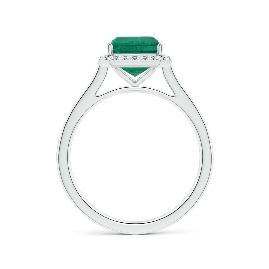 9.08x7.24x5.27mm AA GIA Certified Emerald-Cut Emerald Halo Ring with Diamonds in 18K White Gold side 199