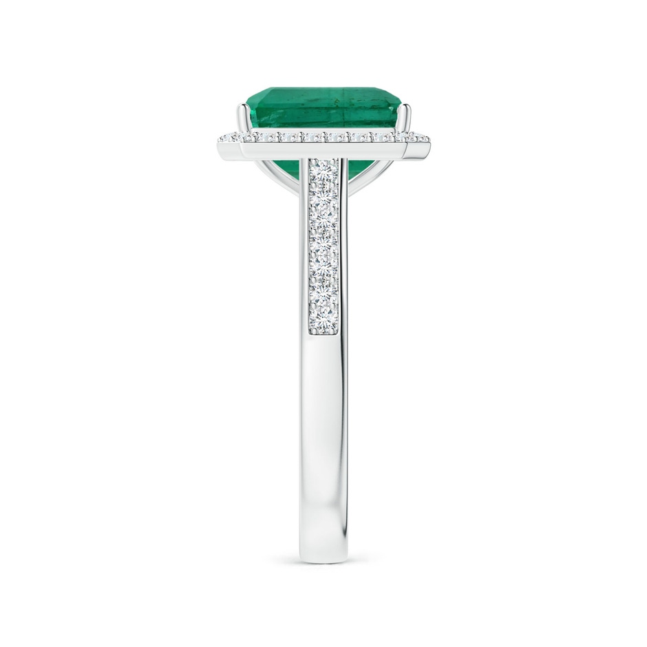 9.08x7.24x5.27mm AA GIA Certified Emerald-Cut Emerald Halo Ring with Diamonds in 18K White Gold side 399