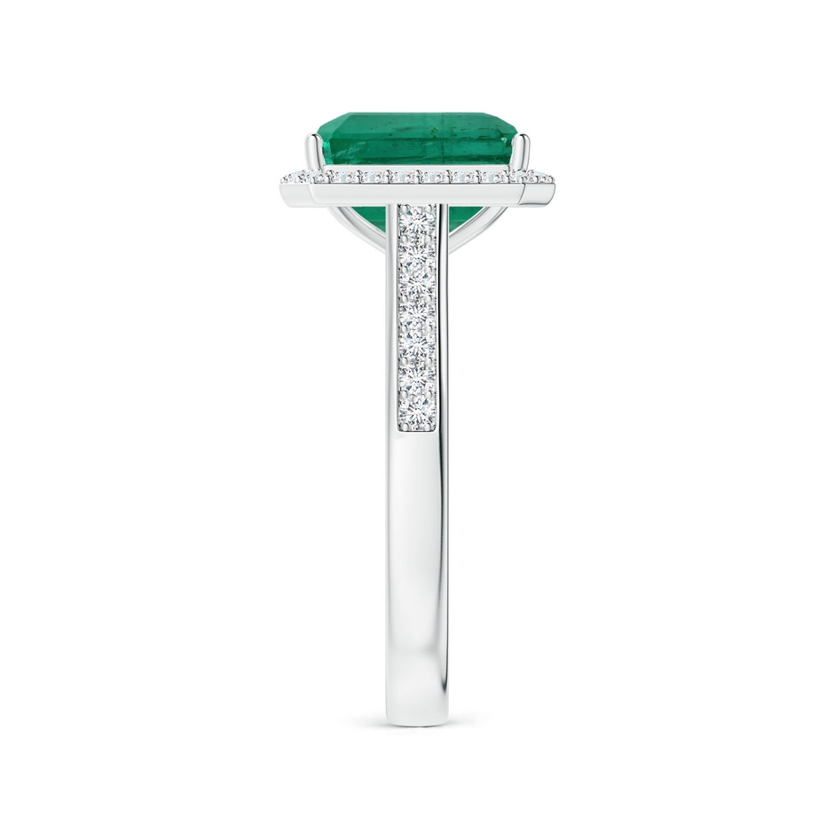 9.08x7.24x5.27mm AA GIA Certified Emerald-Cut Emerald Halo Ring with Diamonds in P950 Platinum Side 399