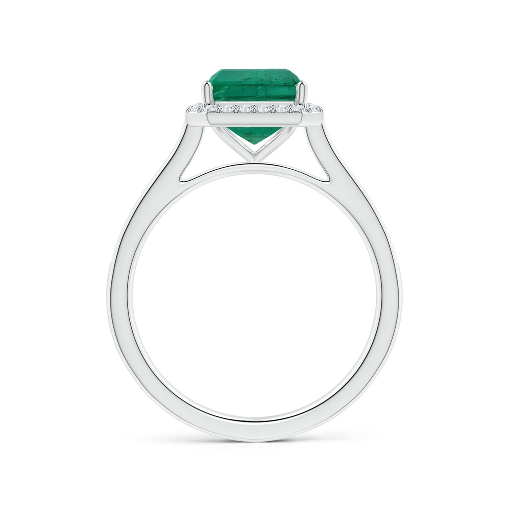 9.08x7.24x5.27mm AA GIA Certified Emerald-Cut Emerald Halo Ring with Diamonds in White Gold Side 199