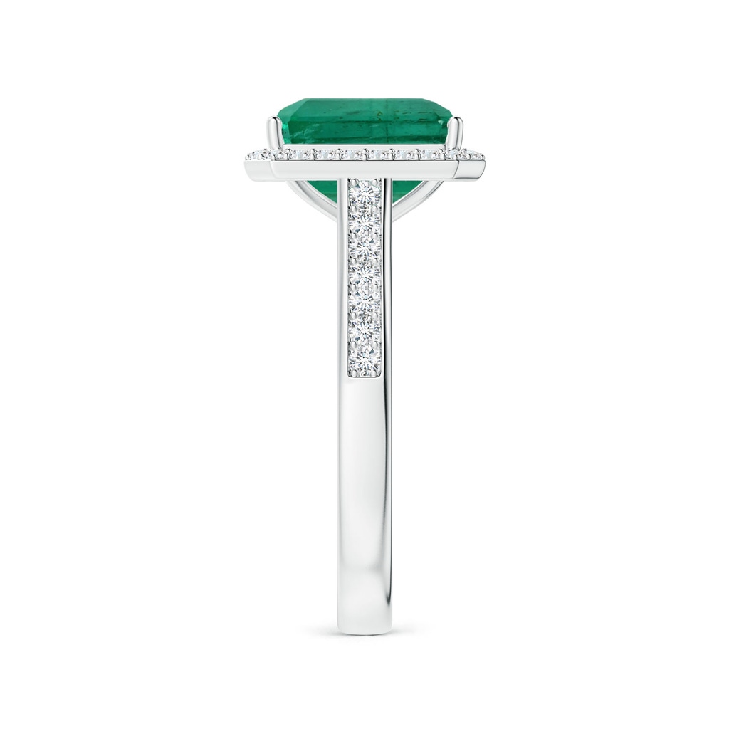 9.08x7.24x5.27mm AA GIA Certified Emerald-Cut Emerald Halo Ring with Diamonds in White Gold Side 399