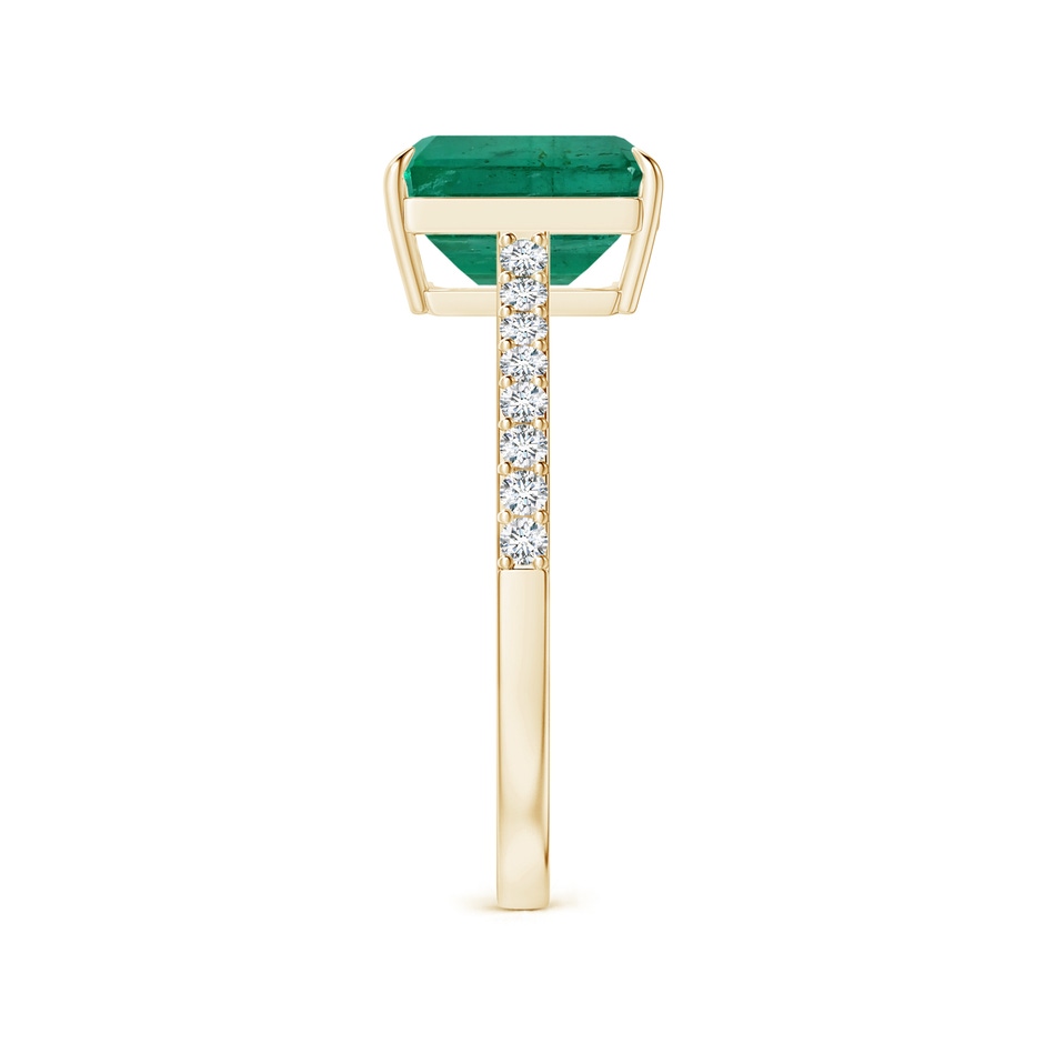 9.08x7.24x5.27mm AA Claw-Set Emerald-Cut Emerald Ring with Diamonds in Yellow Gold Side 399
