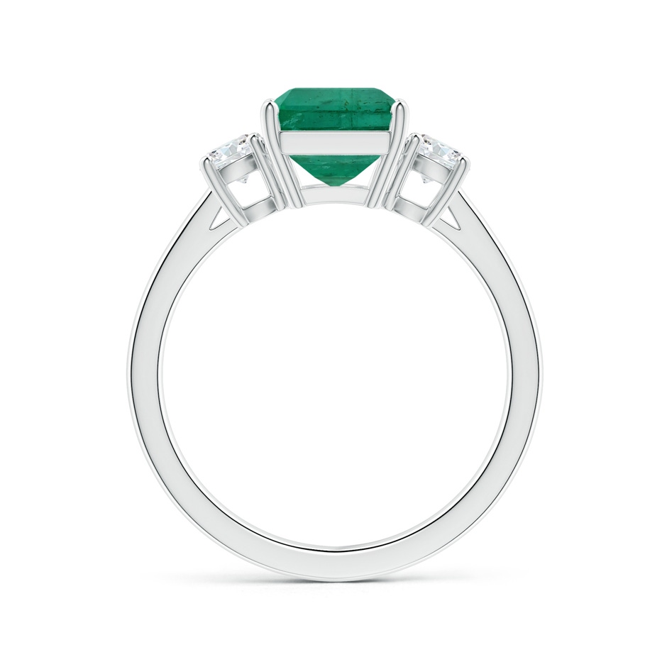 9.08x7.24x5.27mm AA Three Stone GIA Certified Emerald-Cut Emerald Reverse Tapered Shank Ring with Diamonds in 18K White Gold side 199