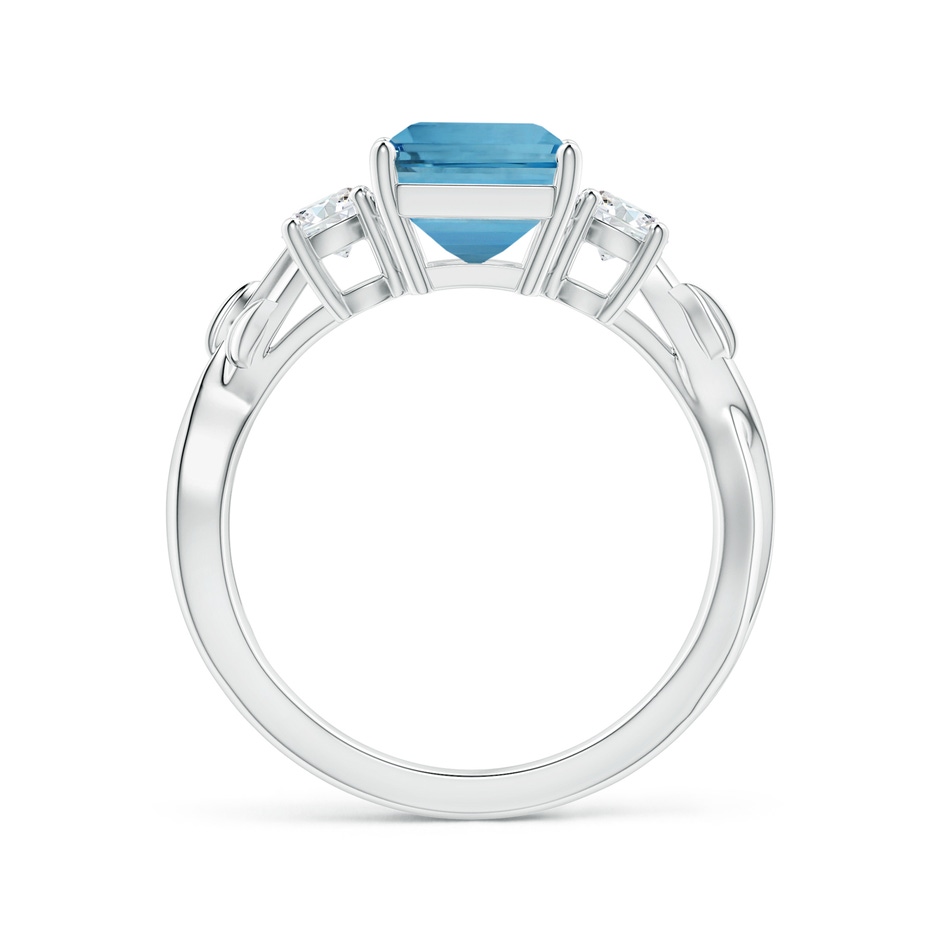 10.28x8.70x7.16mm AAA Nature Inspired GIA Certified Emerald-Cut Aquamarine Three Stone Ring with Diamonds in P950 Platinum side-1