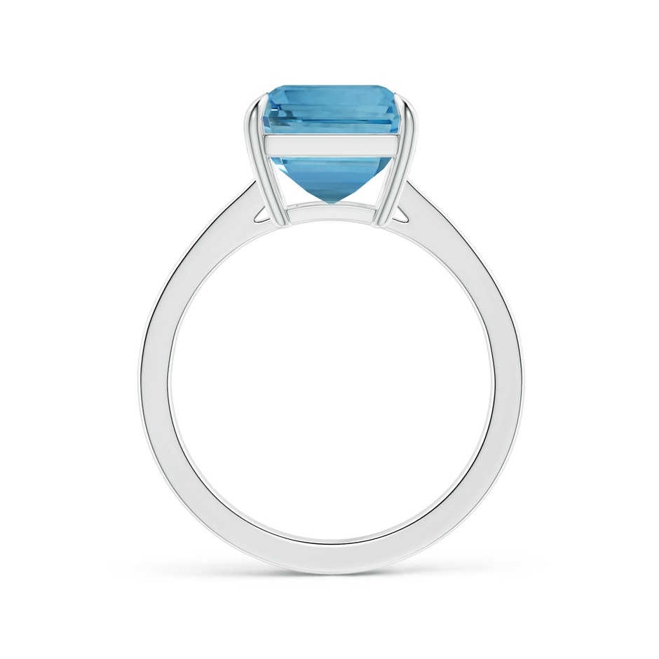 10.28x8.70x7.16mm AAA Claw-Set GIA Certified Emerald-Cut Aquamarine Ring with Reverse Tapered Diamond Shank in P950 Platinum side-1