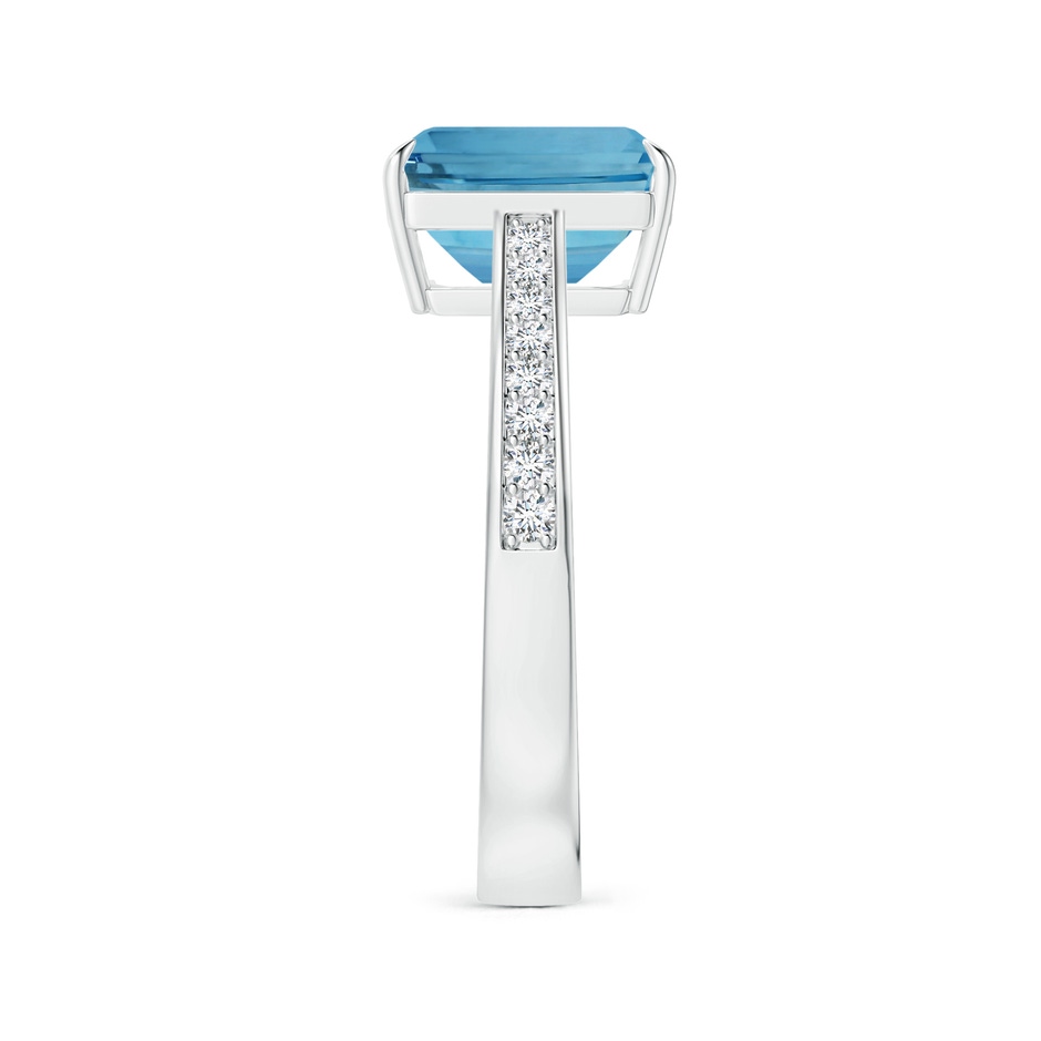 10.28x8.70x7.16mm AAA Claw-Set GIA Certified Emerald-Cut Aquamarine Ring with Reverse Tapered Diamond Shank in P950 Platinum side-2
