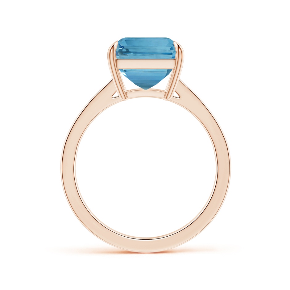 10.28x8.70x7.16mm AAA Claw-Set GIA Certified Emerald-Cut Aquamarine Ring with Reverse Tapered Diamond Shank in Rose Gold side-1