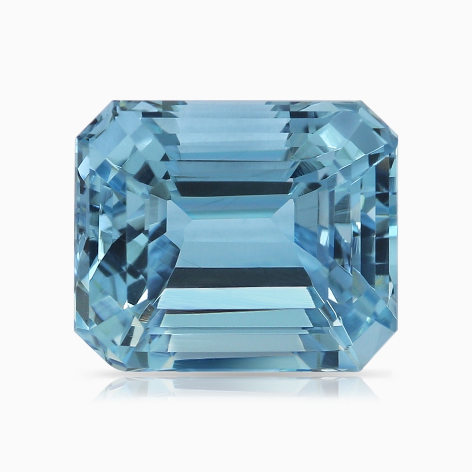 10.28x8.70x7.16mm AAA Claw-Set GIA Certified Emerald-Cut Aquamarine Ring with Reverse Tapered Diamond Shank in Rose Gold stone