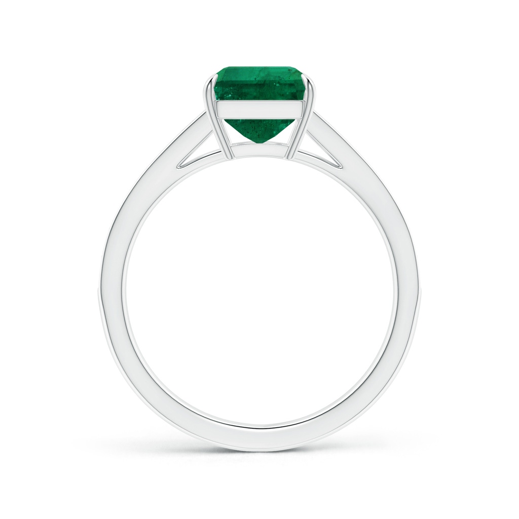 8.88x7.05mm AA Claw-Set GIA Certified Emerald-Cut Emerald Ring with Diamond Tapered Shank in White Gold Side 199