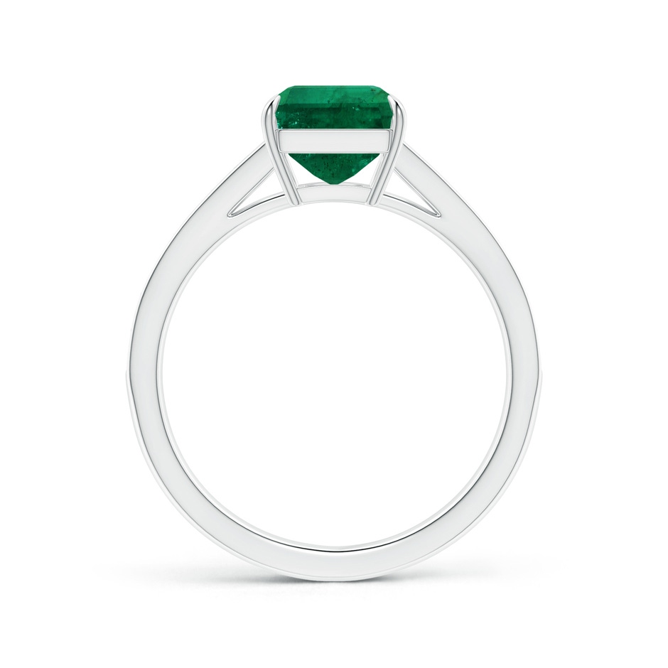 8.88x7.05mm AA Claw-Set GIA Certified Emerald-Cut Emerald Ring with Diamond Tapered Shank in White Gold Side 199