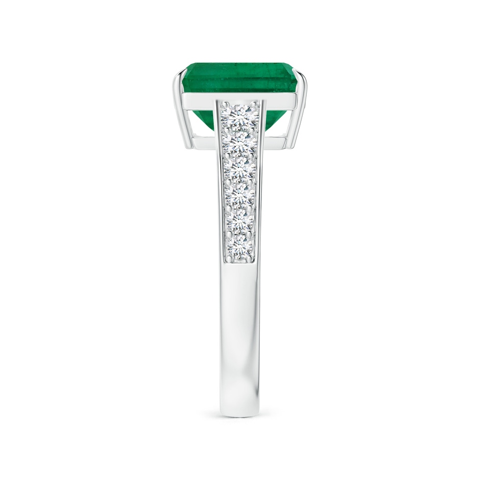 8.88x7.05mm AA Claw-Set GIA Certified Emerald-Cut Emerald Ring with Diamond Tapered Shank in White Gold Side 399