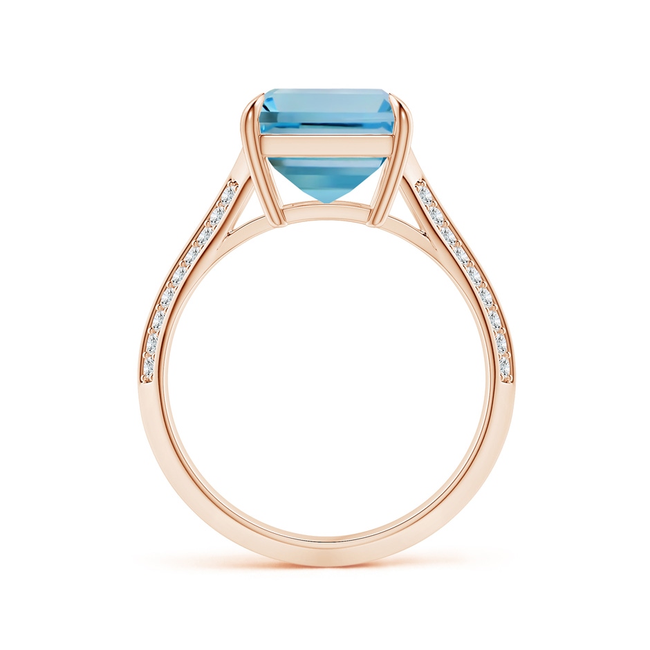 11.07x9.09x6.12mm AAA Claw-Set GIA Certified Emerald-Cut Aquamarine Ring with Knife-Edge Diamond Shank in Rose Gold Side 199