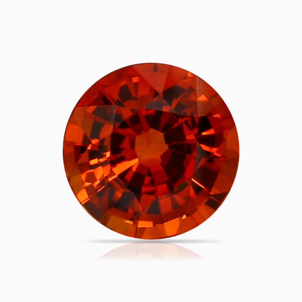 6x6mm AAAA GIA Certified Orange Sapphire Three Stone Ring with Leaf Motifs in P950 Platinum Stone