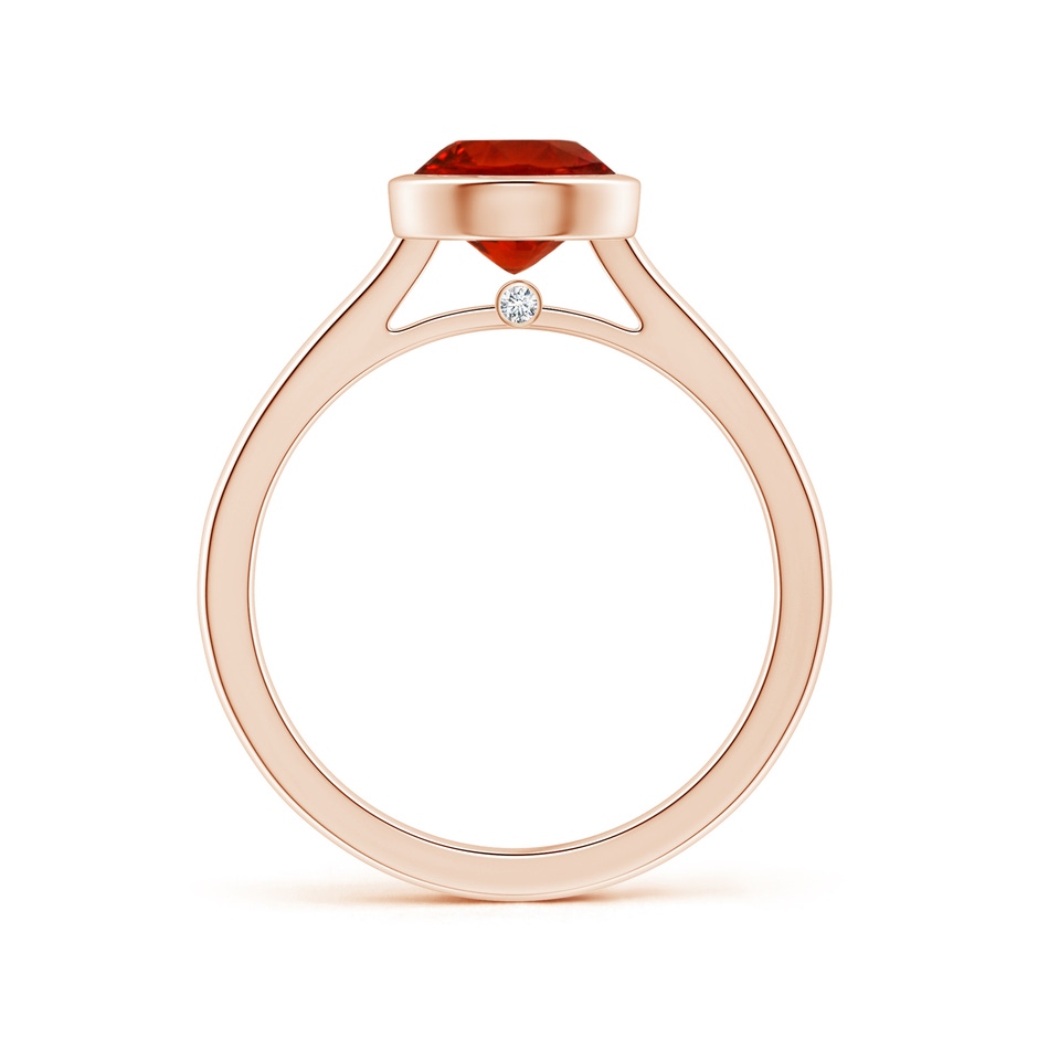 6x6mm AAAA GIA Certified Bezel-Set Round Orange Sapphire Solitaire Ring in Rose Gold side-1