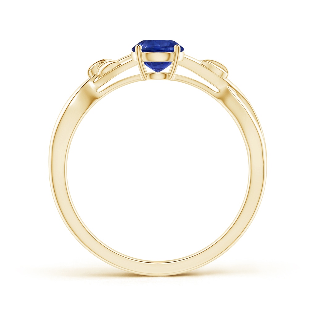 4.99x4.96x2.93mm AAA Nature Inspired GIA Certified Round Blue Sapphire Solitaire Ring in 18K Yellow Gold Side 199