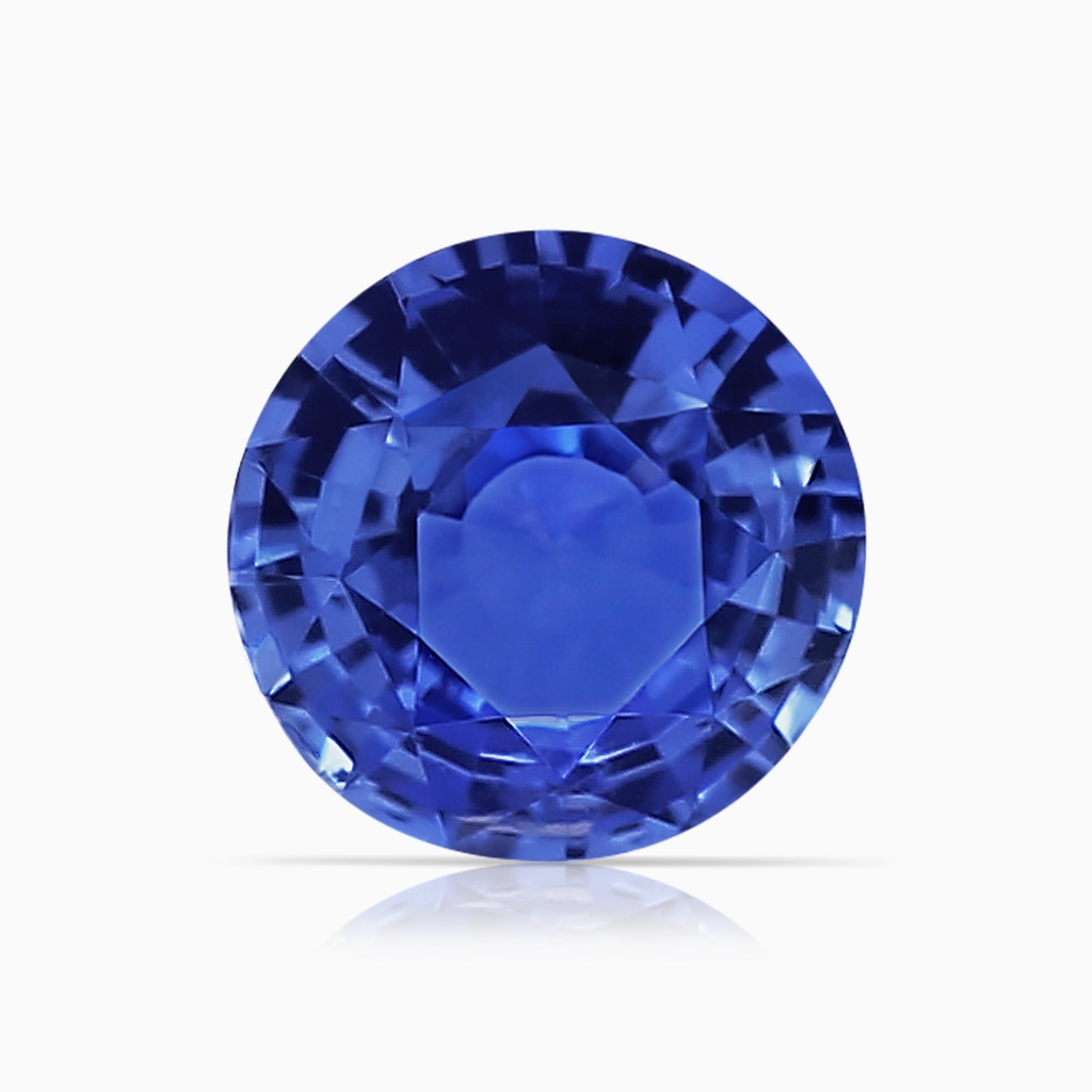 4.99x4.96x2.93mm AAA Nature Inspired GIA Certified Round Blue Sapphire Solitaire Ring in P950 Platinum Side 699